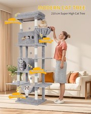210cm Extra Large Cat Tower Cat Tree Multi-Level Cat House With Condo 8 Scratch