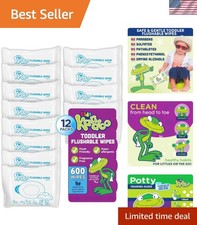 Flushable Wipes for Baby and Kids by , Sensitive and Unscented Formula, Hypoa...