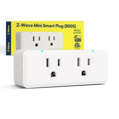 800 Series Zwave Dual Outlet Plug, On/Off Z-Wave Repeater Switch with 2 Indiv...