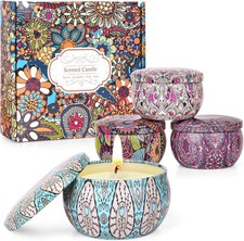 Candles for Women - 4 Packs Scented Candles Gifts for Women Set, Natural Soy Wax