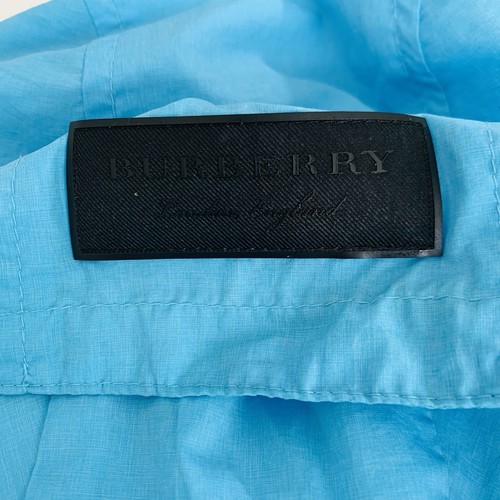 Burberry Jacket Unisex Kids 6Y Turquoise Blue Lightweight Rain Windbreaker Hood - Picture 5 of 12
