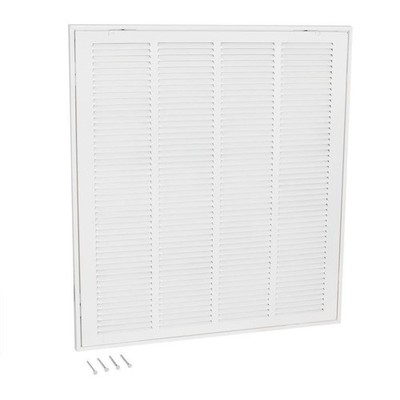 EZ-FLO 20 in. x 25 in.Steel Return Air Grille mounting air filter on HVAC plenum