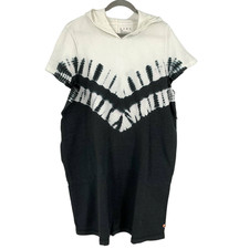 Livi Lane Bryant Hoodie Sweater Dress Tie Dye White Charcoal Size 22/24 NWT