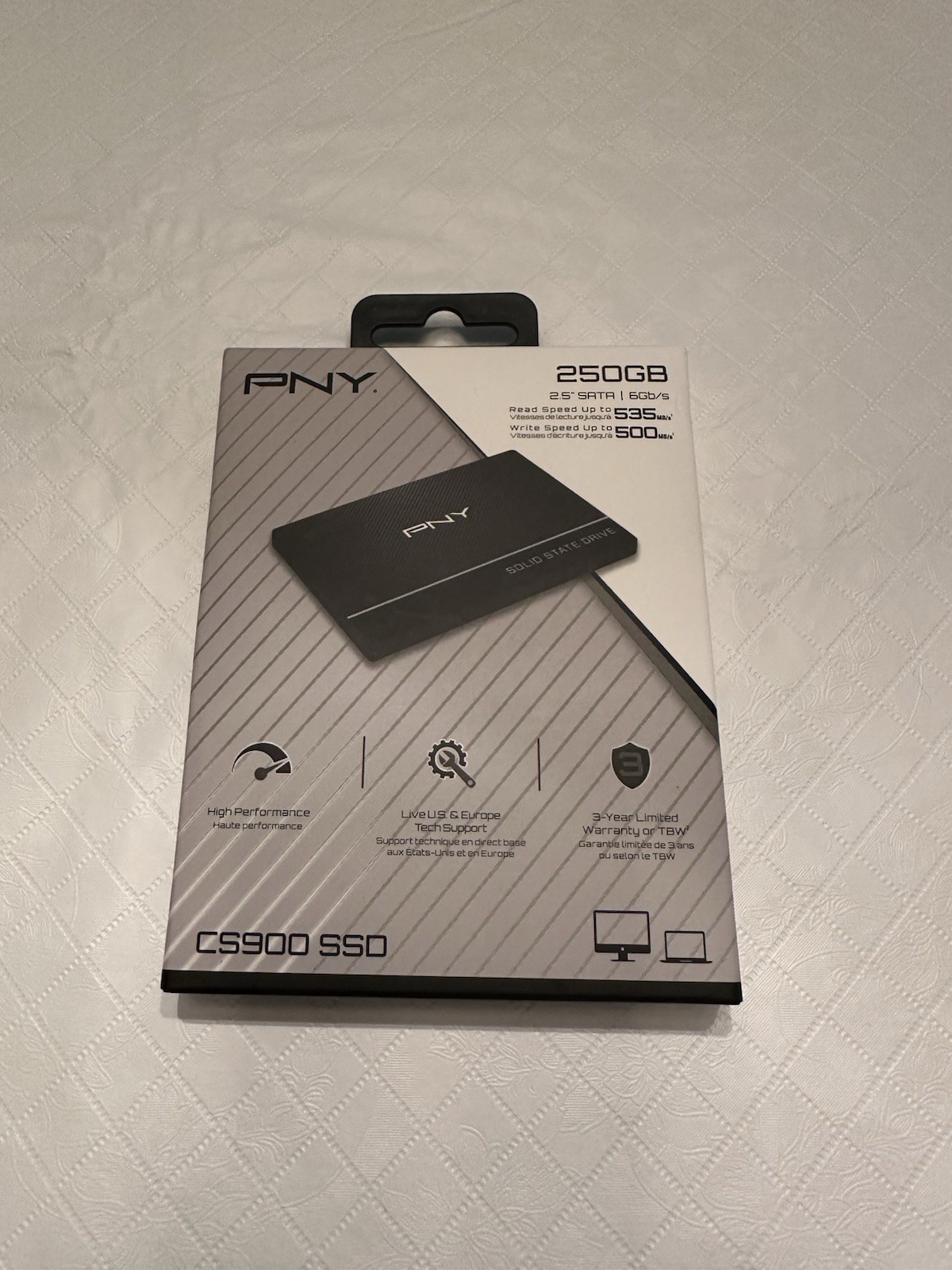 PNY CS900 250GB 2,5" SATA III INTERN Solid State Drive SSD SSD7CS900-250-RB