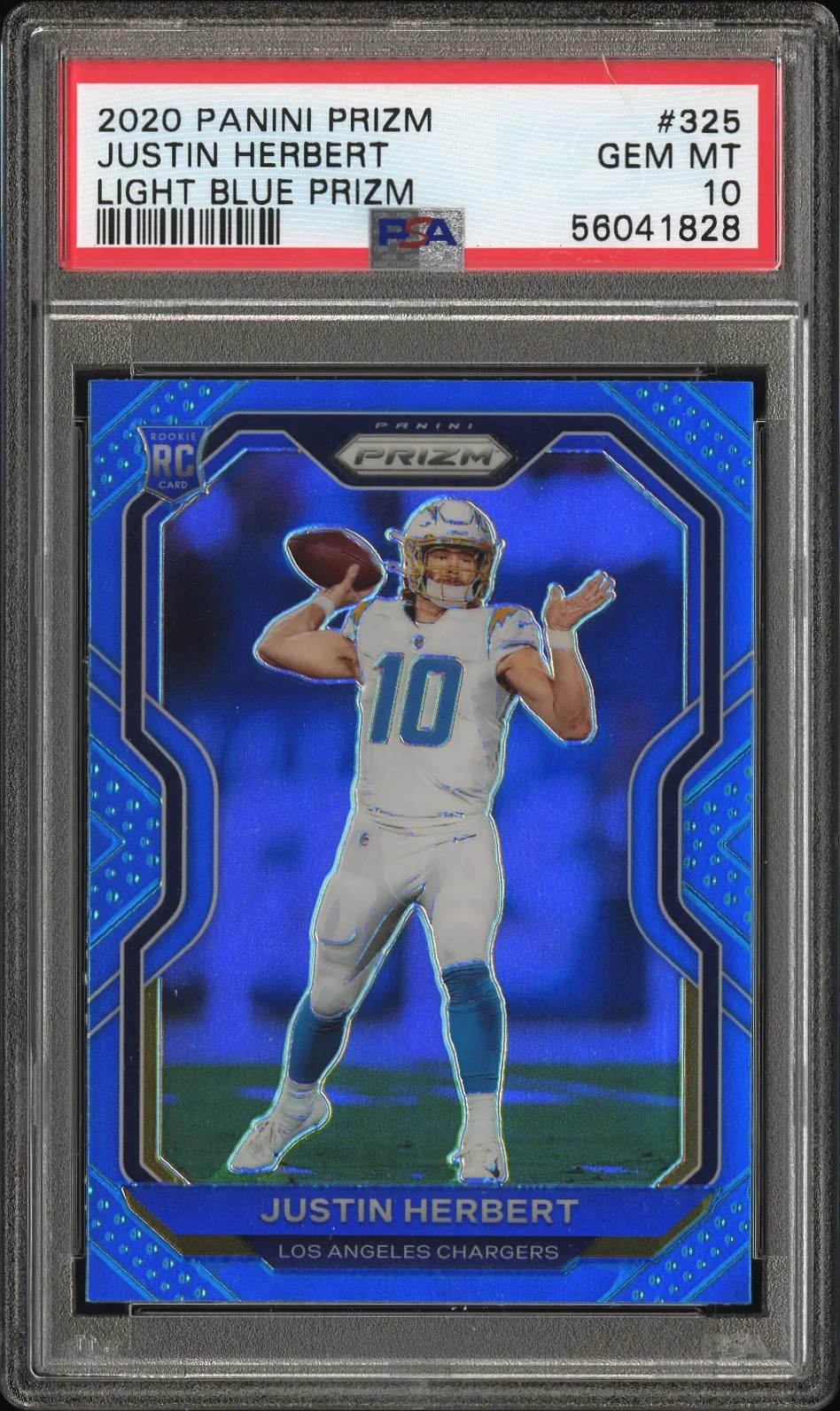 2020 Panini Prizm Justin Herbert #325 Light Blue PSA 10