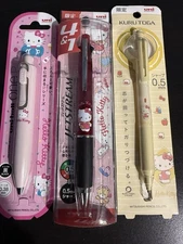 Hello Kitty Uni 3 Pens Set Kuru Toga Jetstream Uni Ball One P Limited editions