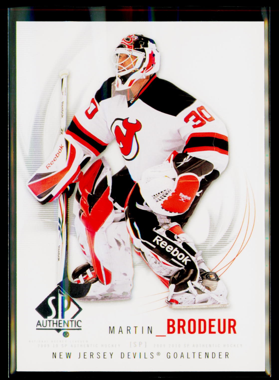 Martin Brodeur #30 Hockey Cards 2009 SP Authentic trading card — raw and PSA graded price guide
