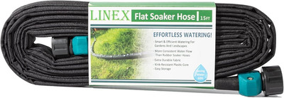 LINEX Garden Flat Soaker Hose 1/2'' X 15 Ft for Garden Beds Drip Irriagtion Hoses