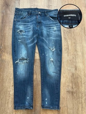 Dsquared2 Cool Guy Jeans Skinny Blue Denim Distressed Made in Italy Size 36