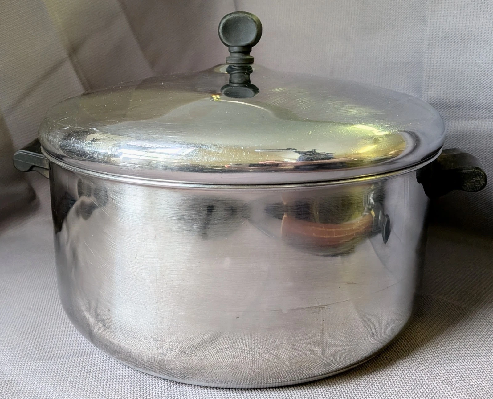 FARBERWARE 6 Qt Stock Pot & Lid Aluminum Clad Stainless Steel USA
