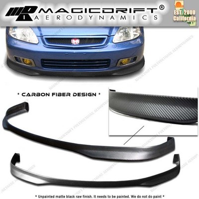 For 99-00 CIVIC 2D 2DR Flexible (BM Carbon Urethane) Front Bumper PU Lip Spoiler