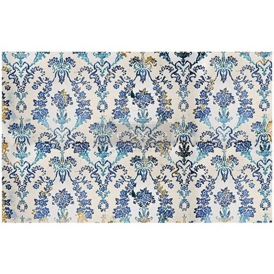 Cobalt Flourish  Decoupage Tissue Paper Redesign with Prima 19.5'' x 30''