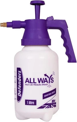 Defenders All Ways Multi-Use Pump Action Pressure Sprayer – 1 L, Adjustable for