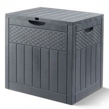 33 Gallon Deck Box Outdoor Storage Box with Lockable Lid Easy Assembly Durable