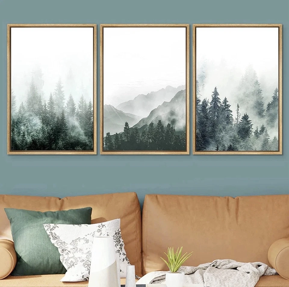 Arte de pared abstracto enmarcado Yolbcdr conjunto de 3 impresiones minimalistas texturizadas Foto 3 de 4