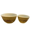 Vintage Pyrex Forest Fancies Mushroom Mixing Bowls  401 & 402 Nesting Bowls