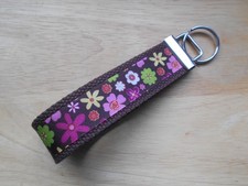 Keyring Key fob Wristlet Floral HANDMADE READ LISTING
