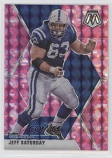 2020 Panini Mosaic Pink Camo Mosaic Prizm Jeff Saturday #96 fm0
