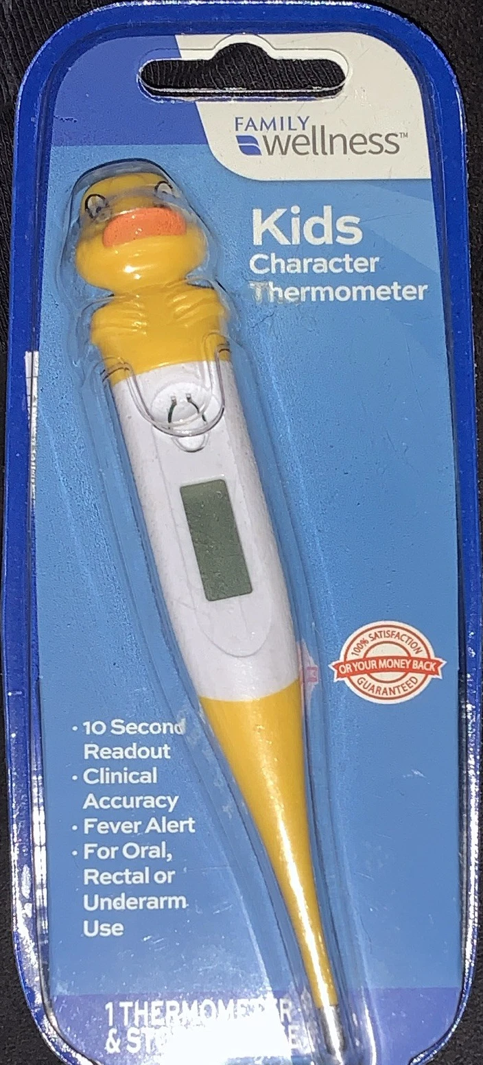Family Wellness MT501 Kids Character Thermometer, Flexible Tip, Latex Free