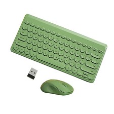 Keyboard and Combo,2.4G Wireless 79 Cute Round Keys Small Keyboards Silent an...