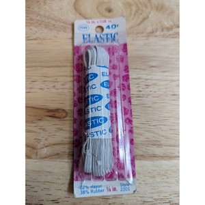 Penn 1/4 in x 108 in Elastic 62% Rayon 38% Rubber Style 2201 white NOS sealed