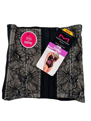 Maidenform Shapewear Waist Trainer Firm Control Lace Black Size Small New