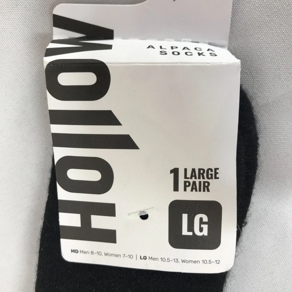 Hollow No Show Socks Alpaca Temperature Regulating- LARGE- Black - Image 2 of 4