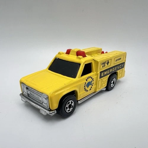 New Vintage 1974 Hot Wheels Airship Support Team Emergency Truck Yellow Mint
