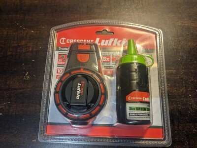 Crescent Lufkin 100' Compact Chalk Reel With  3Oz Green Chalk NEW Sealed 
