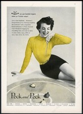 1949 turtle race racing photo Braemar women's turtleneck Peck vintage print ad