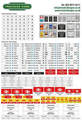 British Rail - Modelleisenbahn Full Station Sign Set - Spur N 2mm Gleisschilder