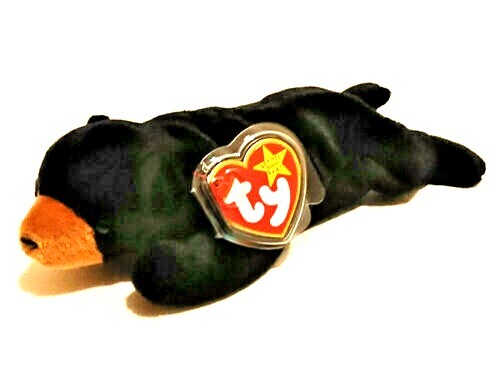 TY BEANIE BABY  BLACKIE THE BEAR - INDONESIA - MINT- RETIRED WITH TAGS