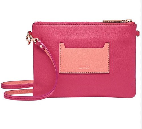 Mimco Bag Clutch Pink Leather Classico Pouch Bright Zip Closure READ - Picture 8 of 8
