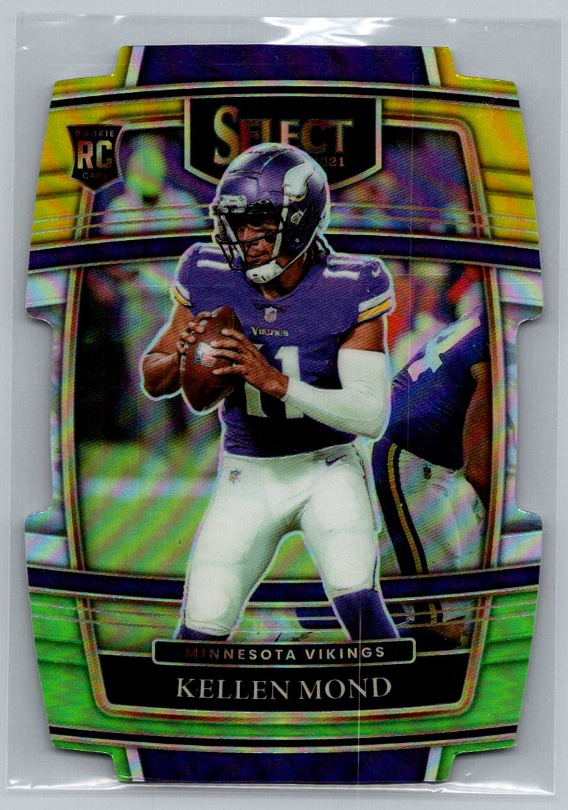 2021 Panini Select #64 Kellen Mond Concourse Green and Yellow Prizm Die Cut