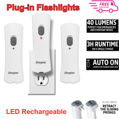 Energizer LED Power Rechargeable Plug-In Flashlights Emergency Lights for Home