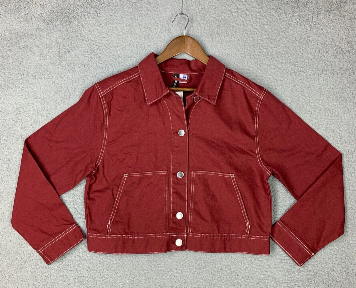 Red denim jacket best sale h&m