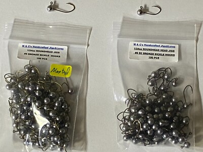1/24 oz Round head jig  no collar Eagle  Claw or Mustad #6 bronze sickle hooks
