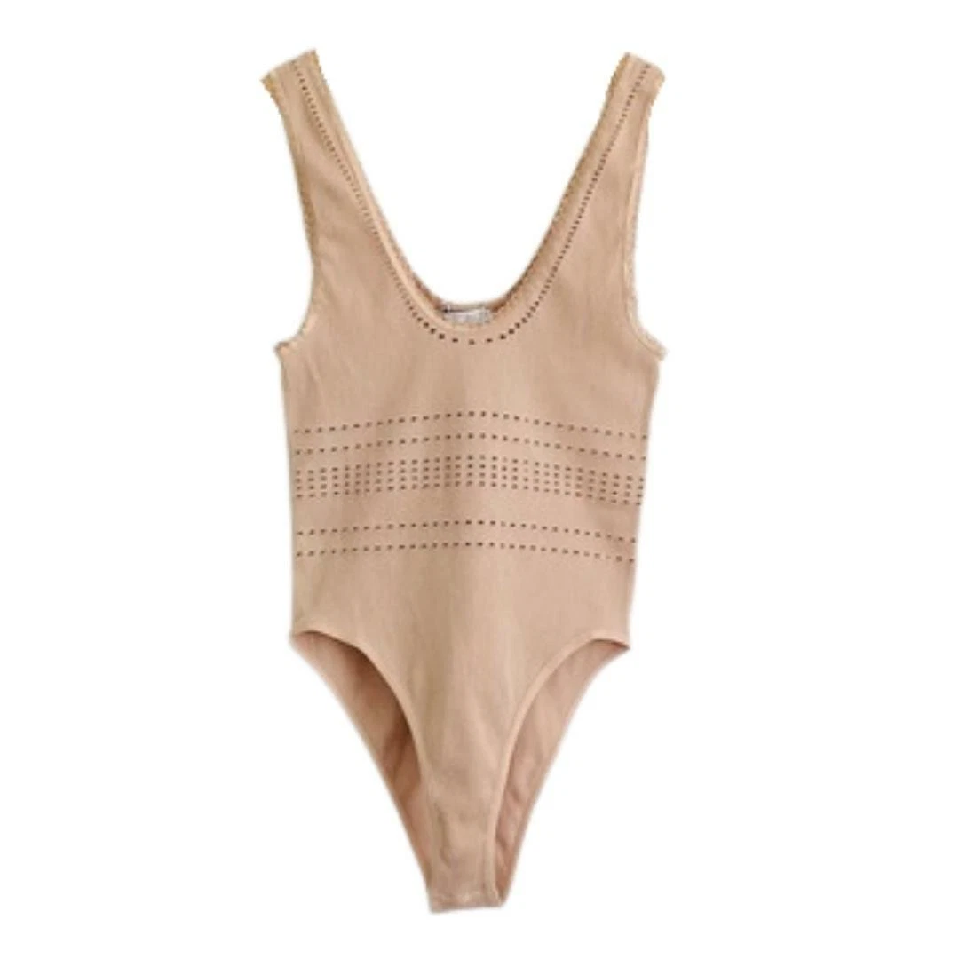 Zara Nwt M/L Limitless Contour Seamless Openwork Bodysuit Mink Nude  7901/403 | Ebay