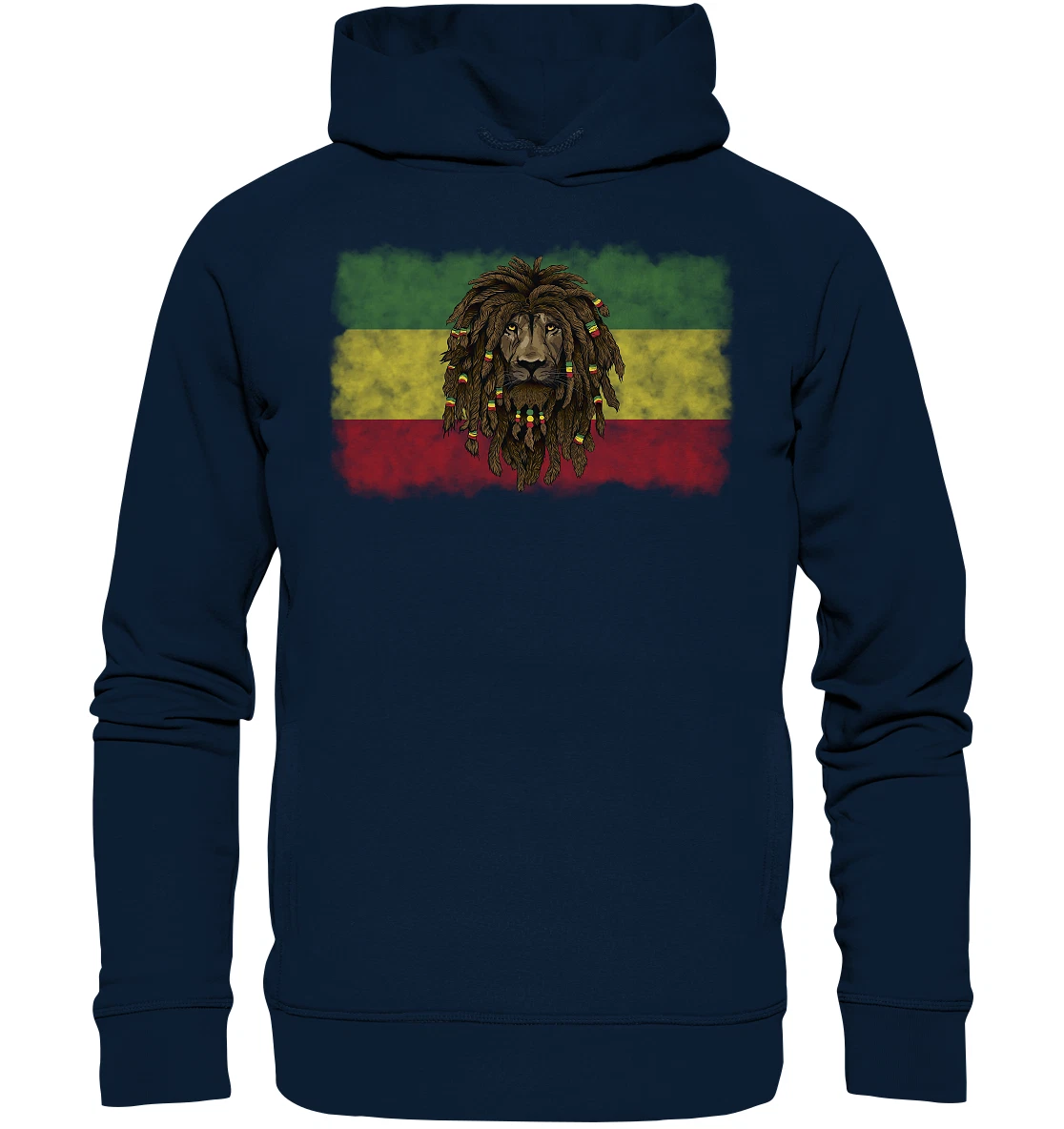 LOEWE Felpa con cappuccio Rasta Leone Rastafari Bandiera Reggae Jah misto cotone biologico