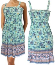 Summer Sundress for Women Paisley Beach Cover Ups Sleeveless Smocked Dress