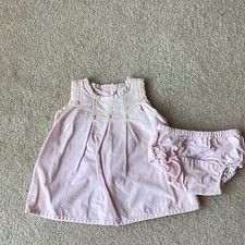 BABY GAP 3-6 MONTH PINK SUNDRESS, DIAPER COVER PANTS, BUTTON TRIM, BACK BUTTNS