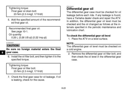 Yamaha Owners Manual Book 2007 Grizzly 660 YFM66FGW - Picture 11 of 12