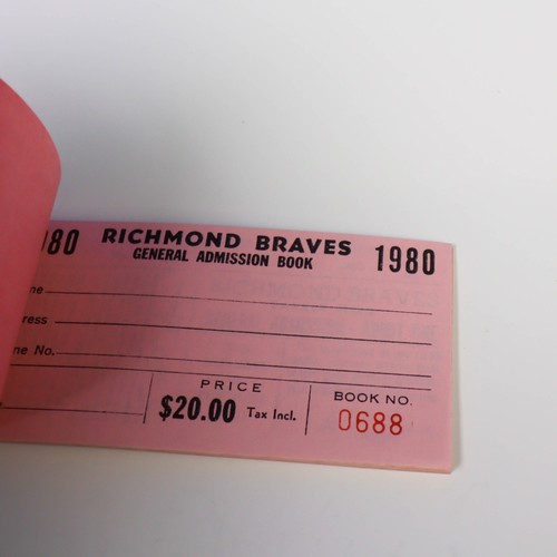 VINTAGE Richmond BRAVES UNUSED TICKETS FROM 1980 General Admission Book - Picture 2 of 4