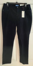 Simply Vera Wang Deep Navy Blue Velvet Skinny Pants NWT Size 16 4-Pocket