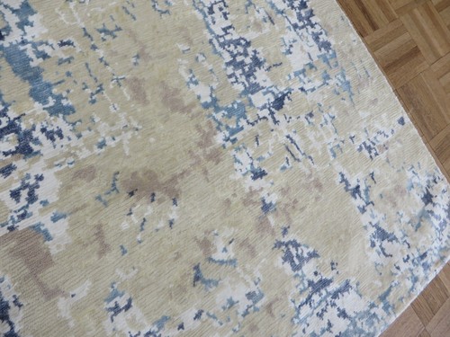 3 x 5 Hand Knotted Beige Modern Tibetan Oriental Rug With Silk G15443 - Picture 10 of 12