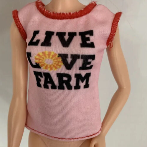Barbie Chicken Farmer Doll Chicken Coop Live Love Farm pink Shirt replacement - Afbeelding 1 van 5