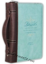 Medium Bible Cover for Woman - Blessed is she who has believed - turquoise