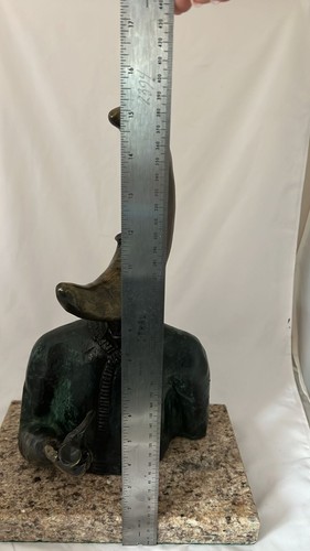 SERGIO BUSTAMANTE " GENTLEMAN SMOKING PIPE " BRONZE SCULPTURE SIGNED 7/100 - Picture 11 of 16