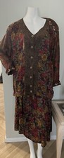Vintage CAROLE LITTLE Multicolor Jewel Tones Rayon Skirt Tunic Top Set - 8
