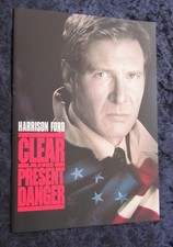 CLEAR AND PRESENT DANGER fold out synopsis and credits HARRISON FORD, JACK RYAN